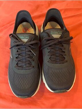 Skechers GOrun Women's Black Knit Athletic Sneakers with White Sole